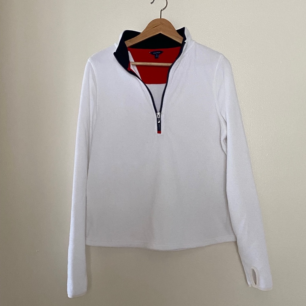 Nautica White Designer Fleece size M